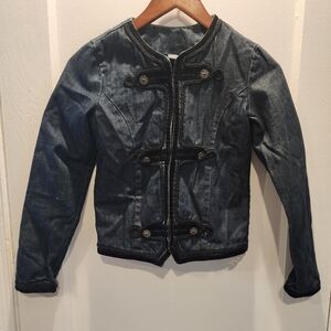Zara Dark Blue Denim Military-Style Kids Jacket